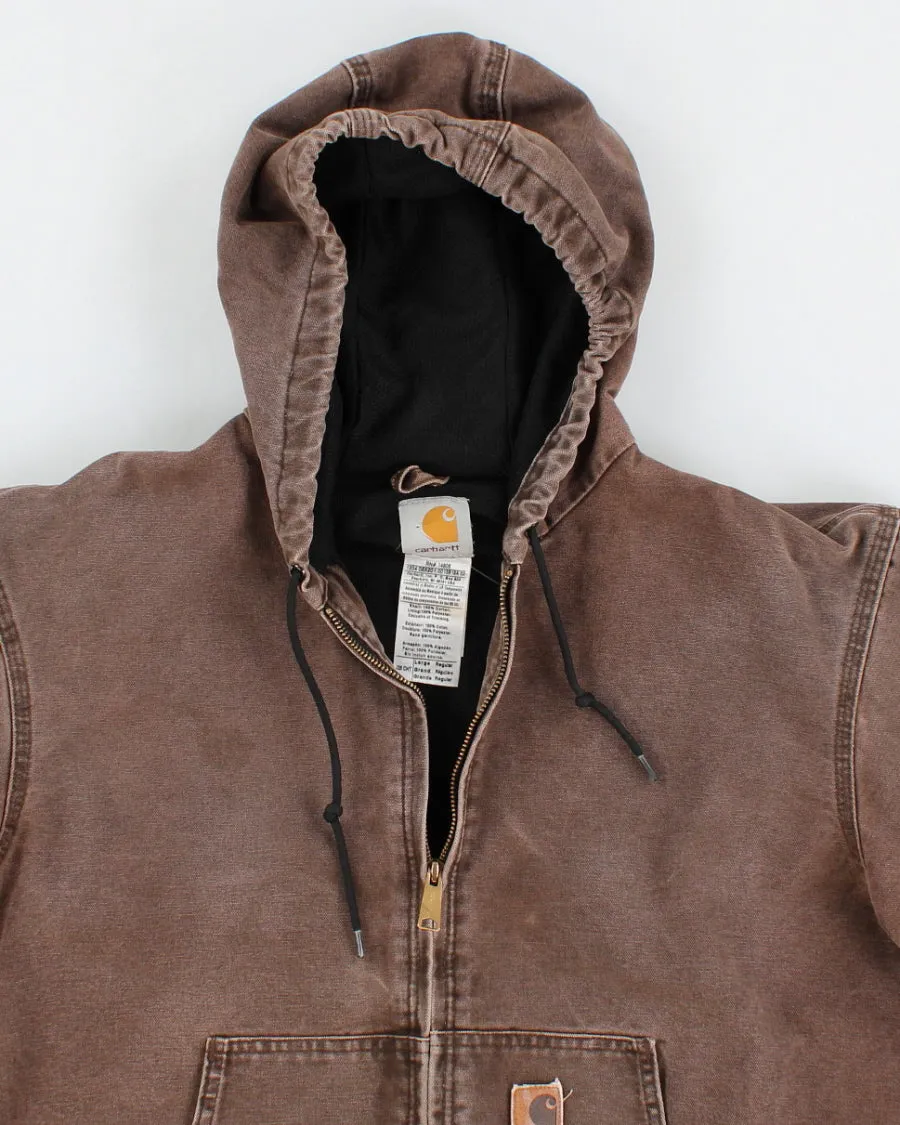 00s Carhartt Dream Wear Hooded Brown Work Jacket - L