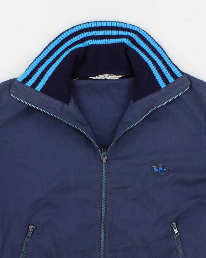 70s Vintage Men's Blue Adidas Zip Up Track Jacket - L