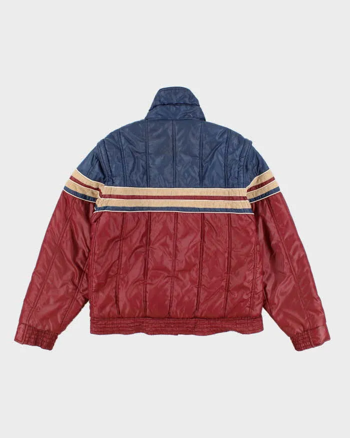 80s Vintage Mens Burgundy Ski Jacket - M