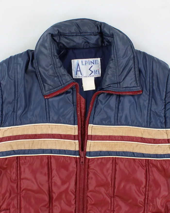 80s Vintage Mens Burgundy Ski Jacket - M