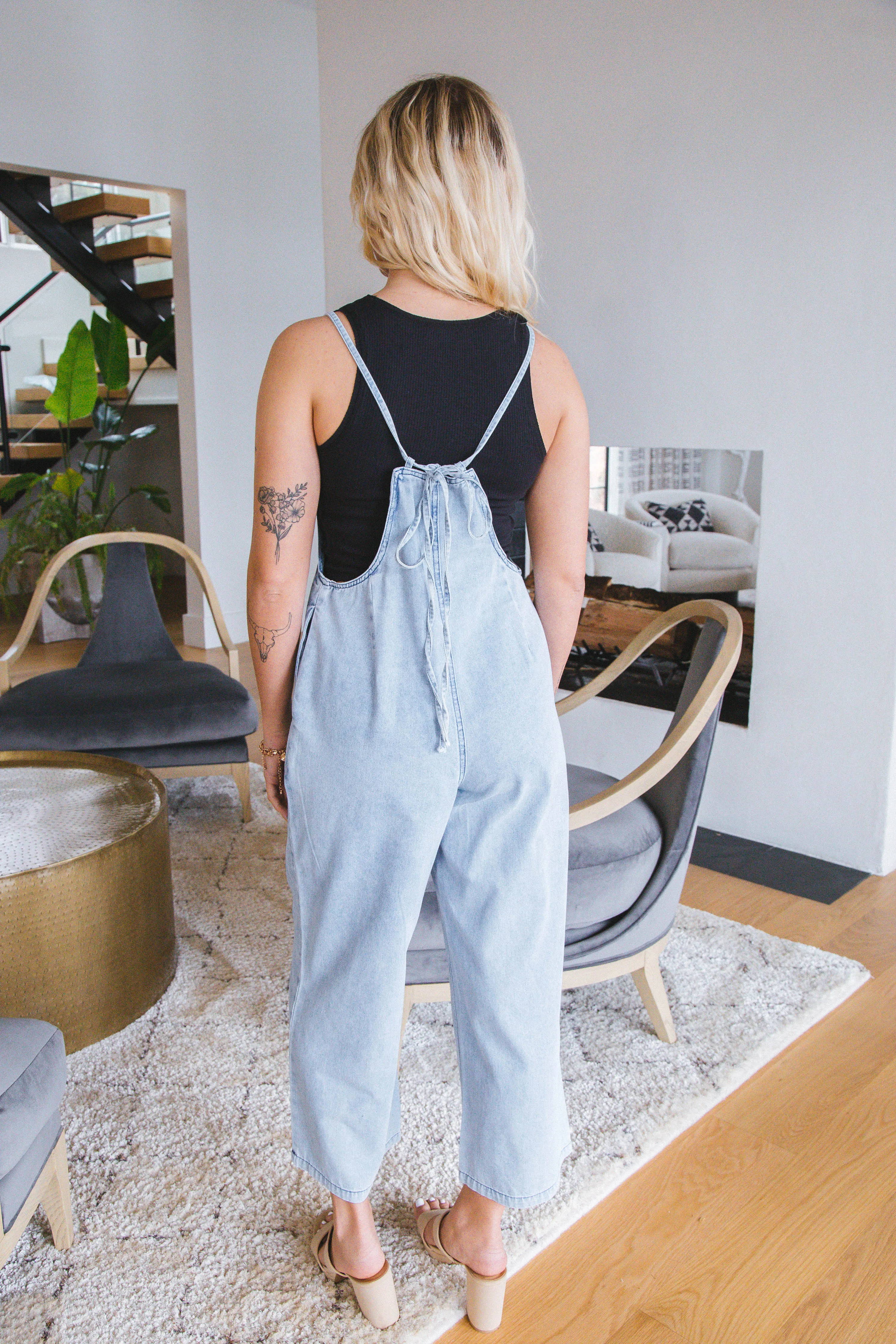 Adalynn Spaghetti Strap Jumpsuit, Denim