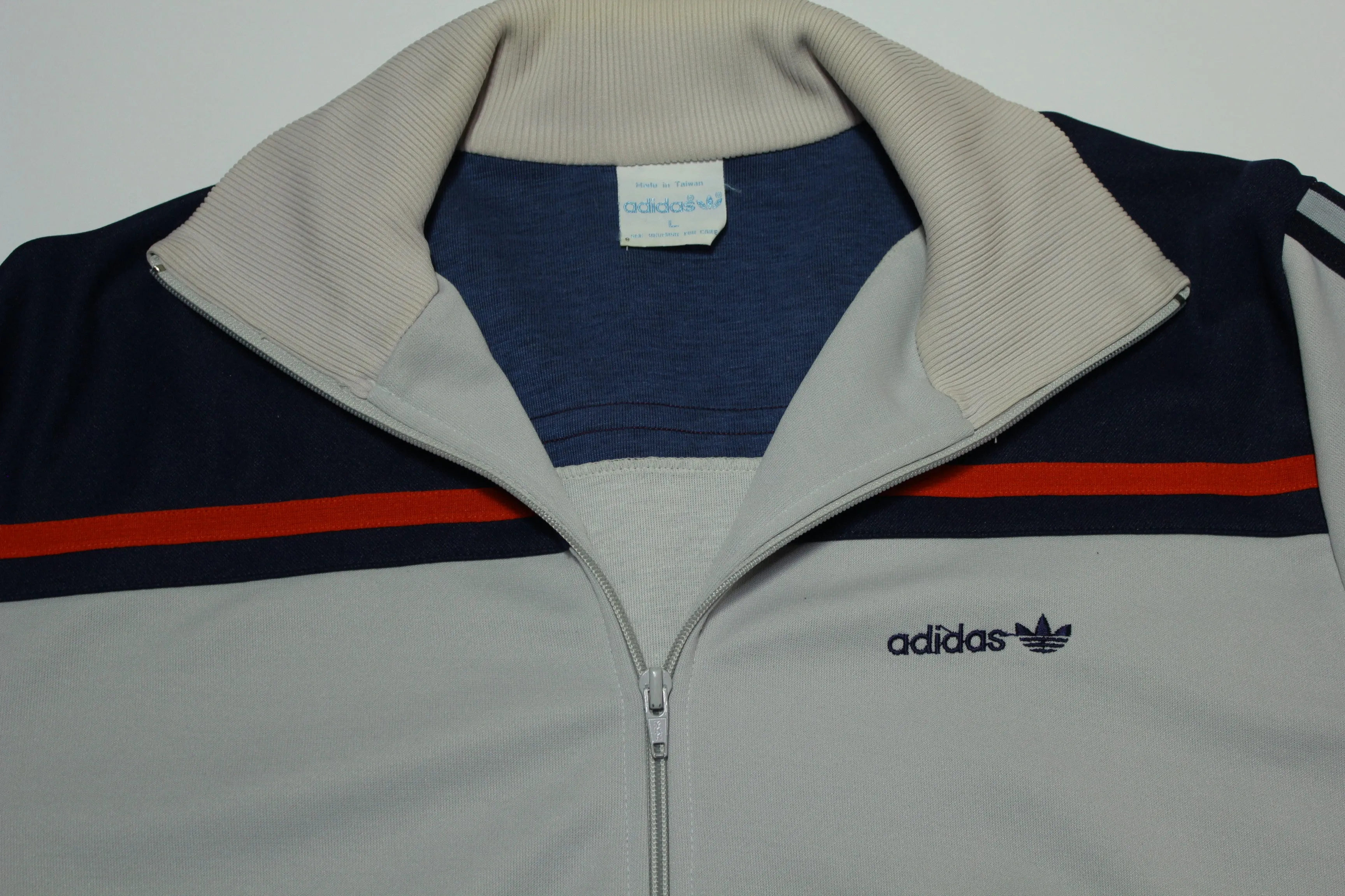 Adidas Vintage White Tag Trefoil 80's Three Striped Track Zip Up Jacket