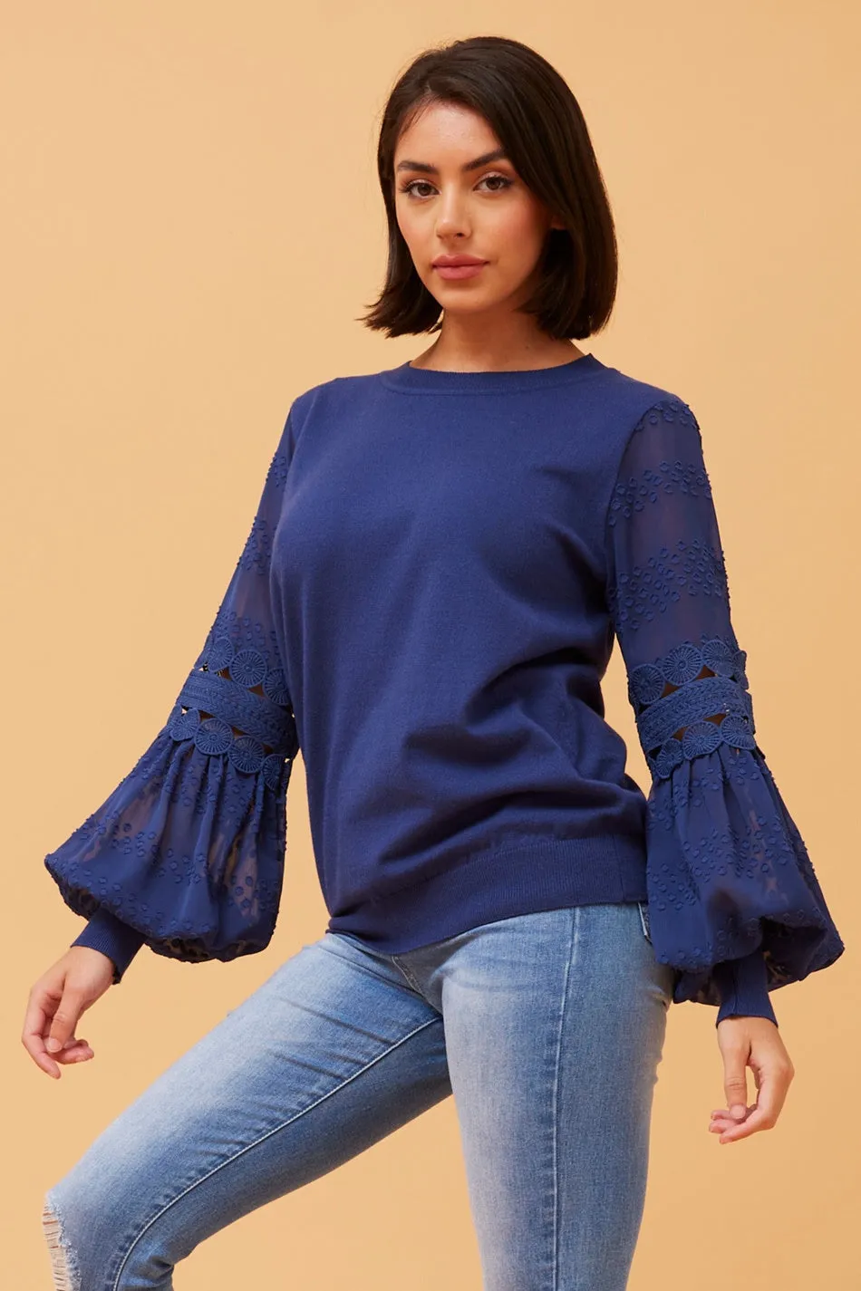 ALBANY BALLOON SLEEVE KNIT JUMPER