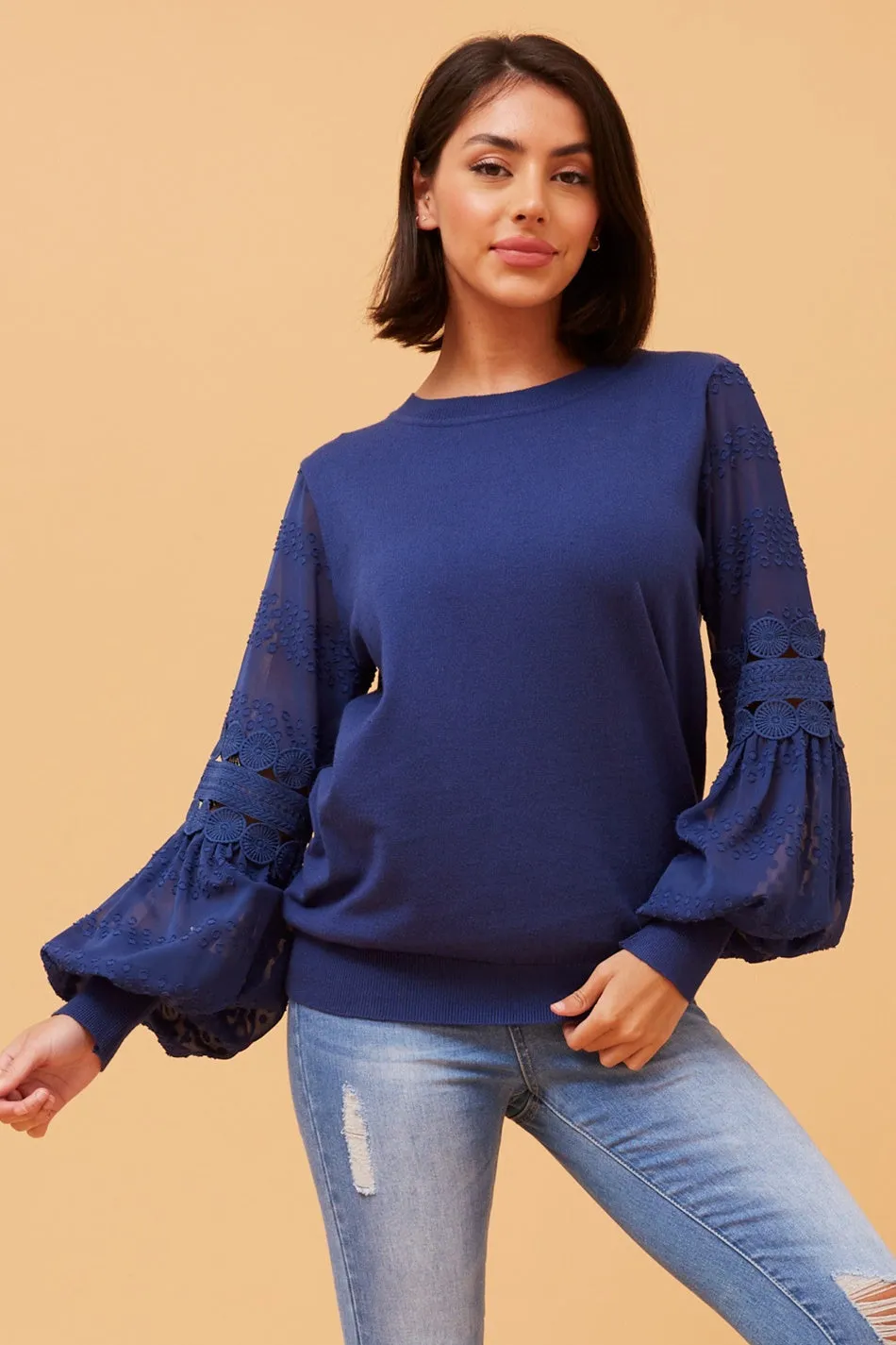 ALBANY BALLOON SLEEVE KNIT JUMPER