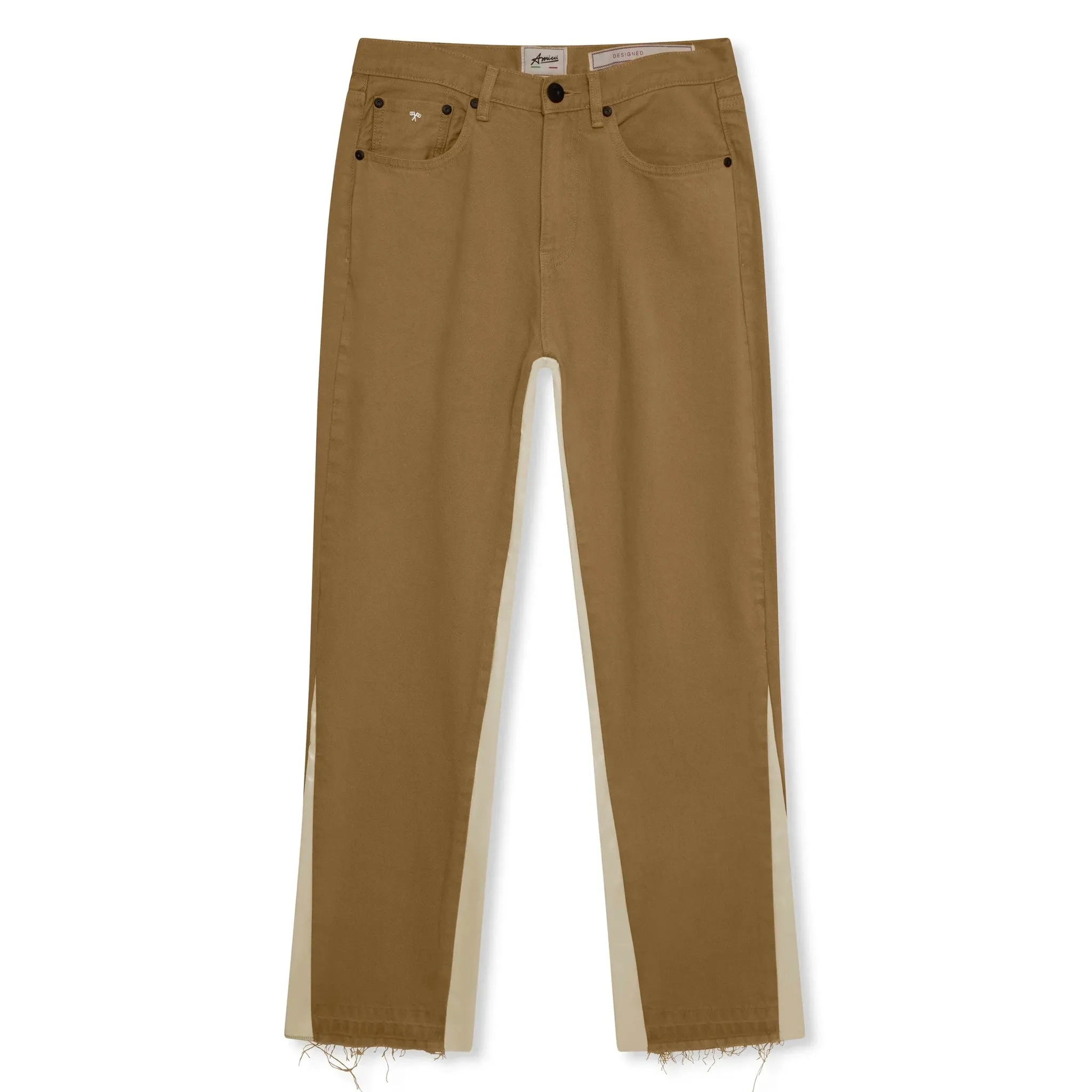 Amicci Axel Contrast Panel Jeans Tan