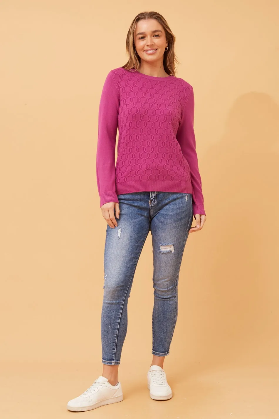 ANGIE ABSTRACT PATTERN KNIT JUMPER