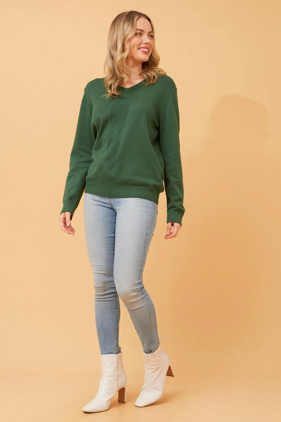 ANGIE ABSTRACT PATTERN KNIT JUMPER