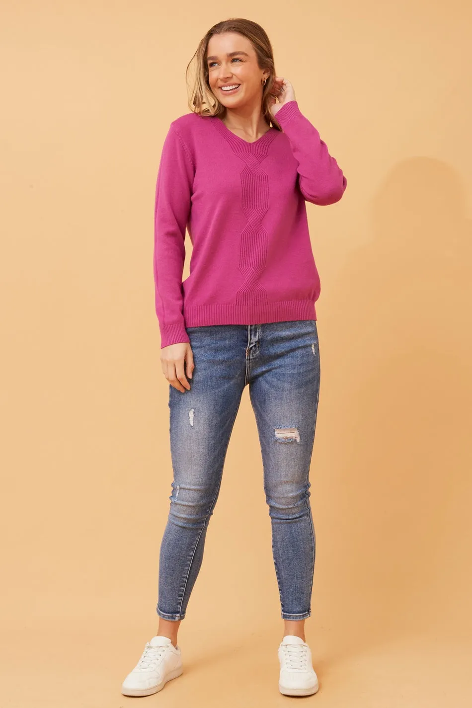 ANGIE ABSTRACT PATTERN KNIT JUMPER