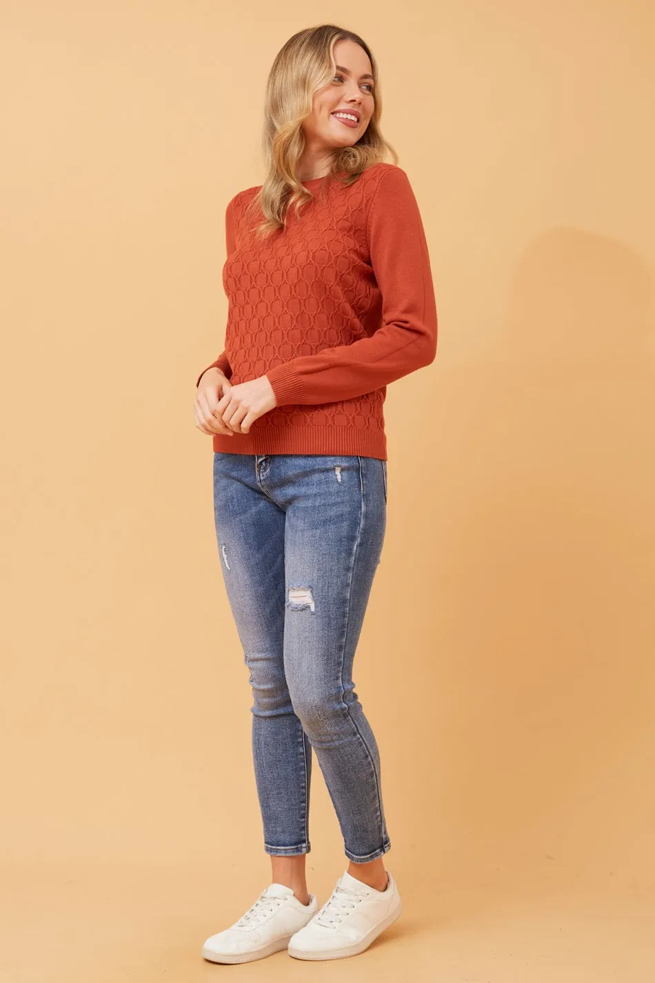 ANGIE ABSTRACT PATTERN KNIT JUMPER