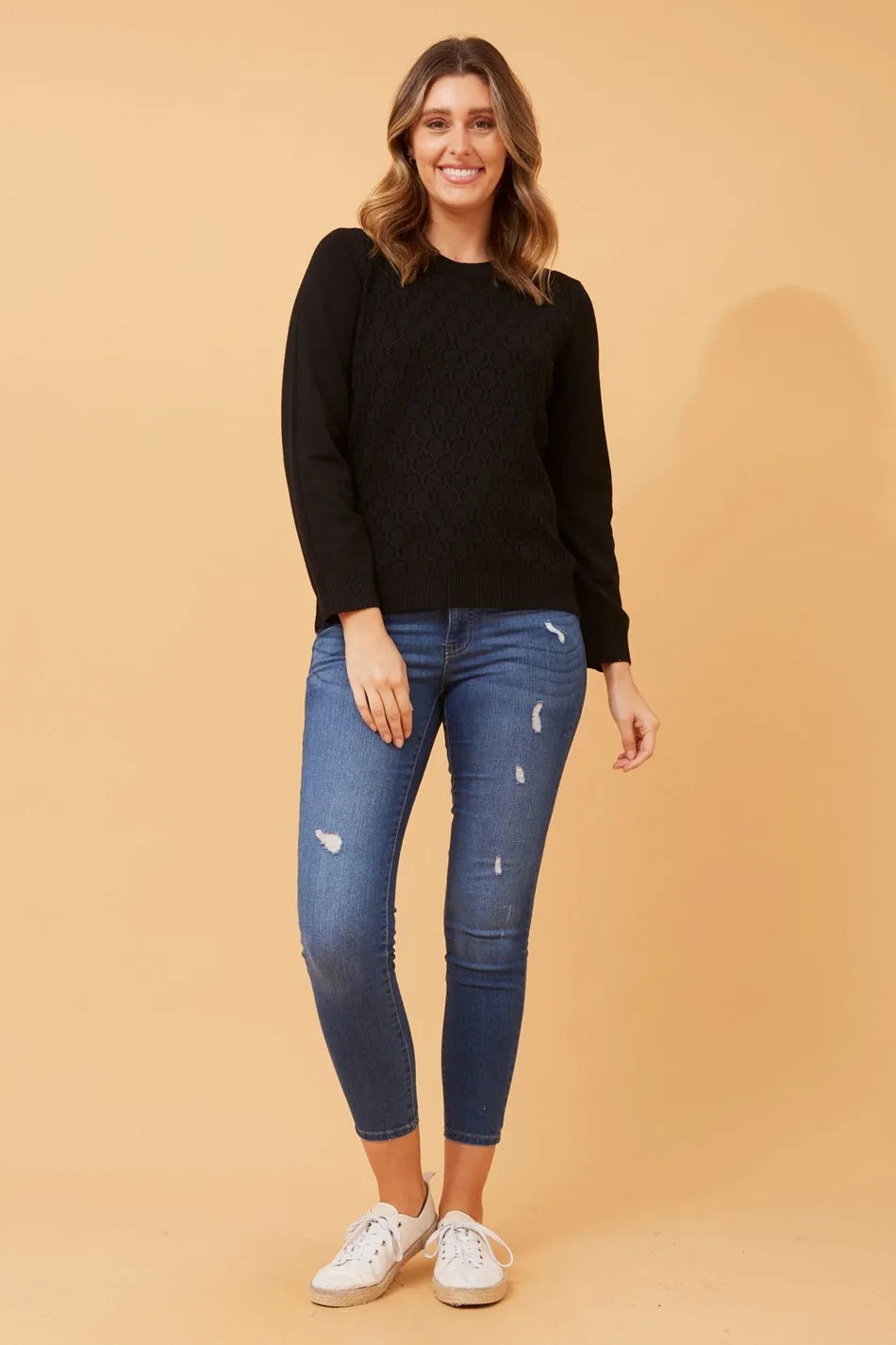 ANGIE ABSTRACT PATTERN KNIT JUMPER