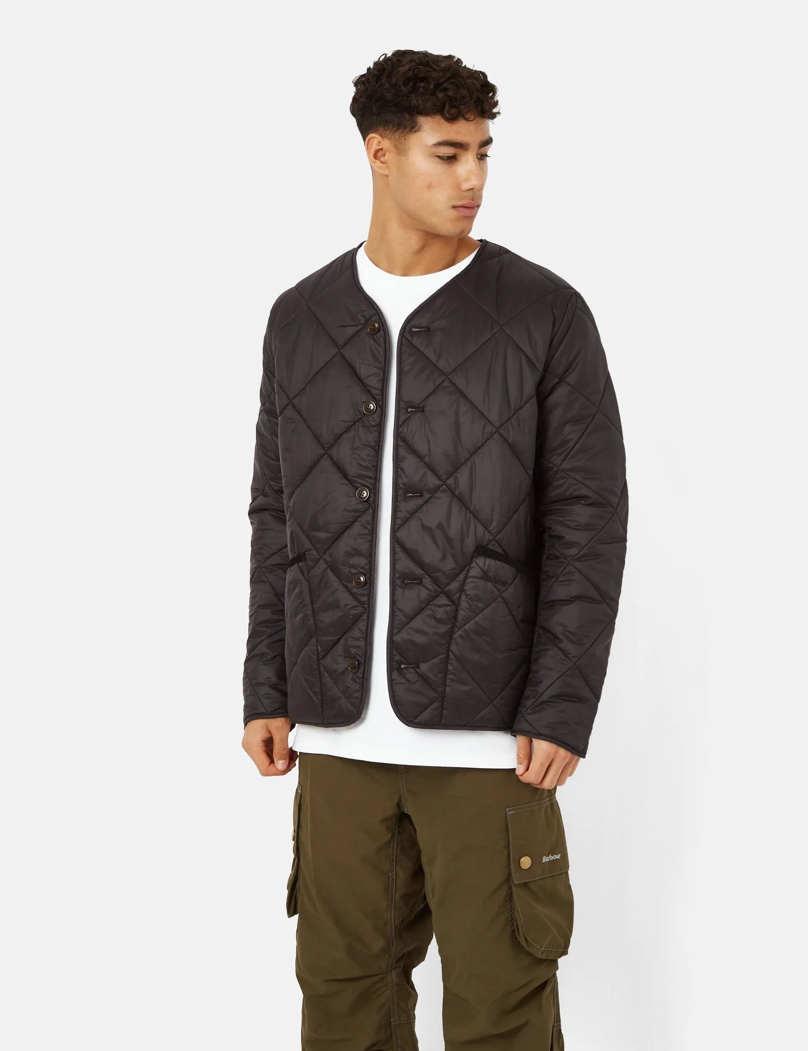 Barbour Liddesdale Cardigan Quilt Jacket - Black