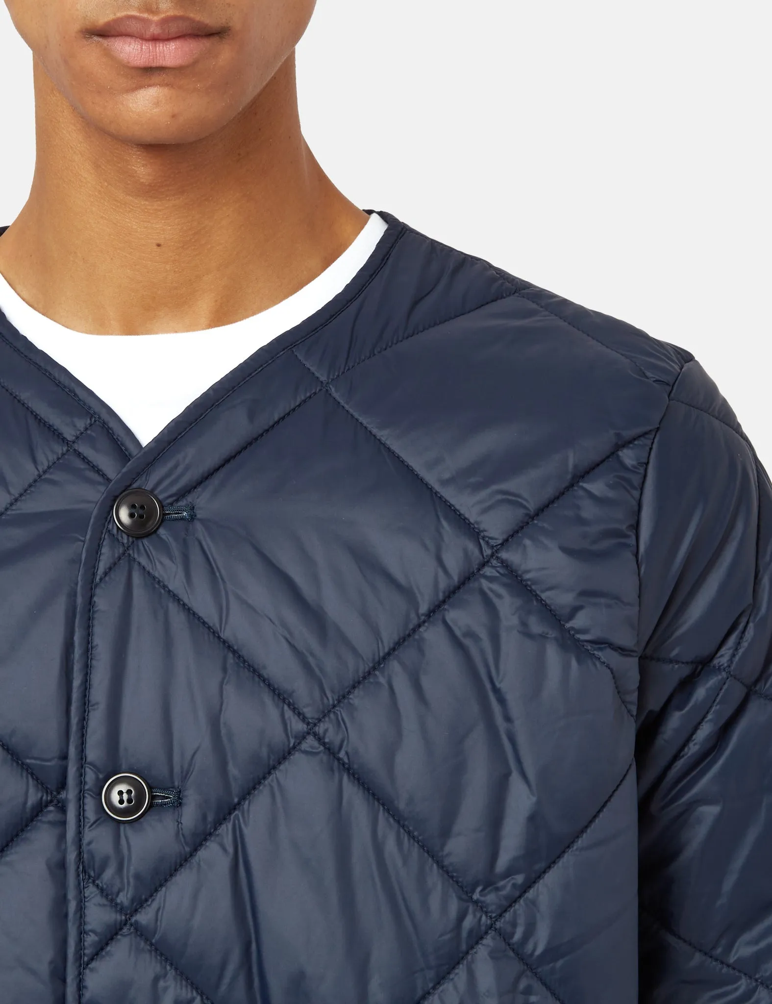 Barbour Liddesdale Cardigan Quilt Jacket - Navy Blue