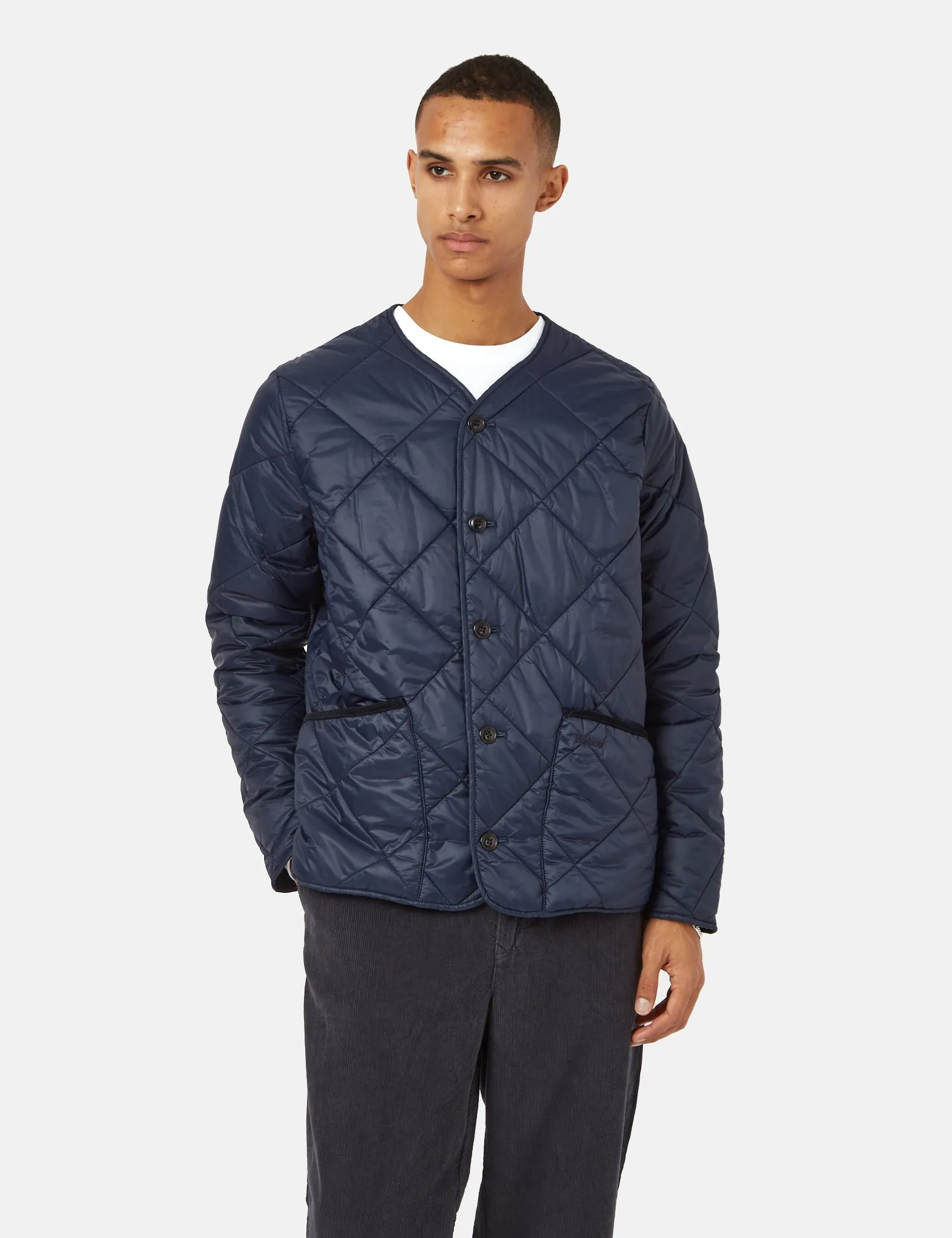 Barbour Liddesdale Cardigan Quilt Jacket - Navy Blue