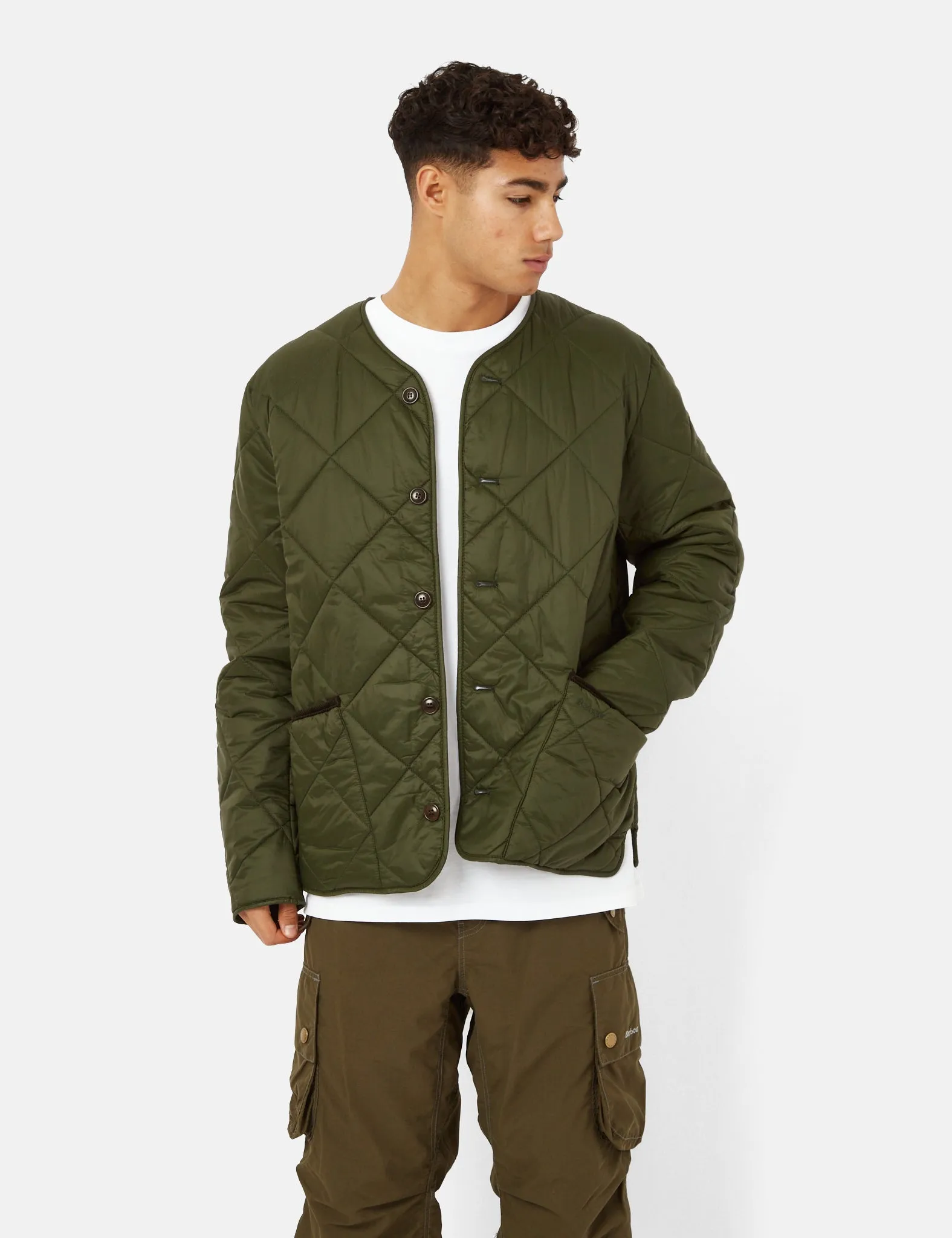 Barbour Liddesdale Cardigan Quilt Jacket - Sage Green