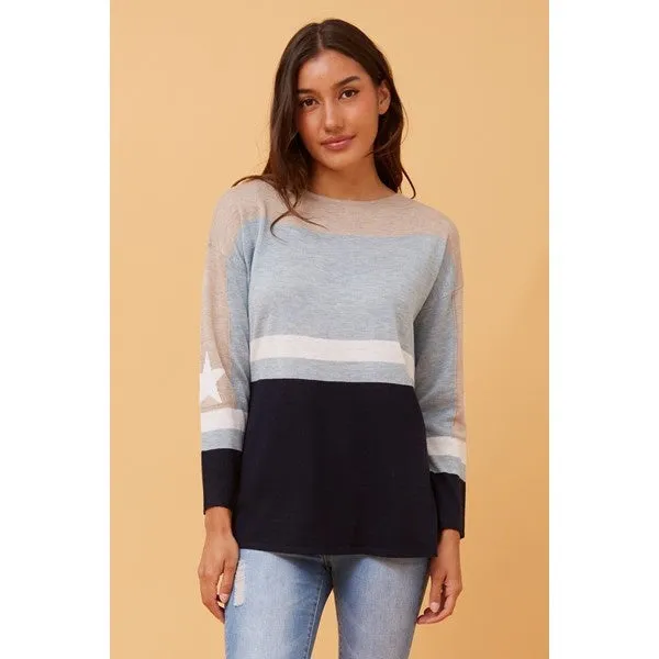 BEA COLOUR BLOCK KNIT JUMPER