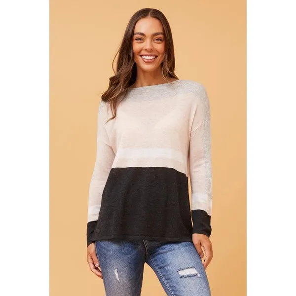 BEA COLOUR BLOCK KNIT JUMPER