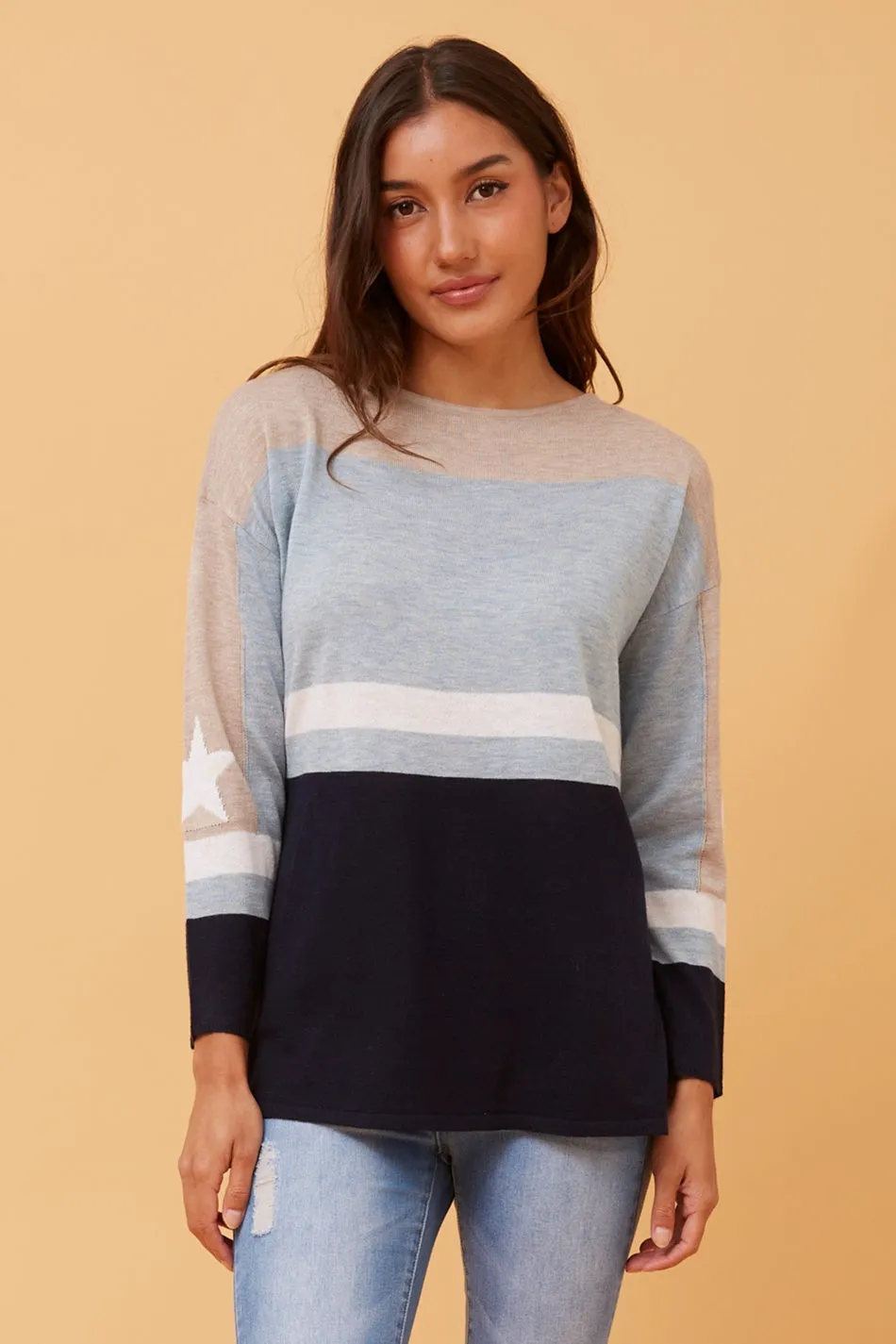 BEA COLOUR BLOCK KNIT JUMPER