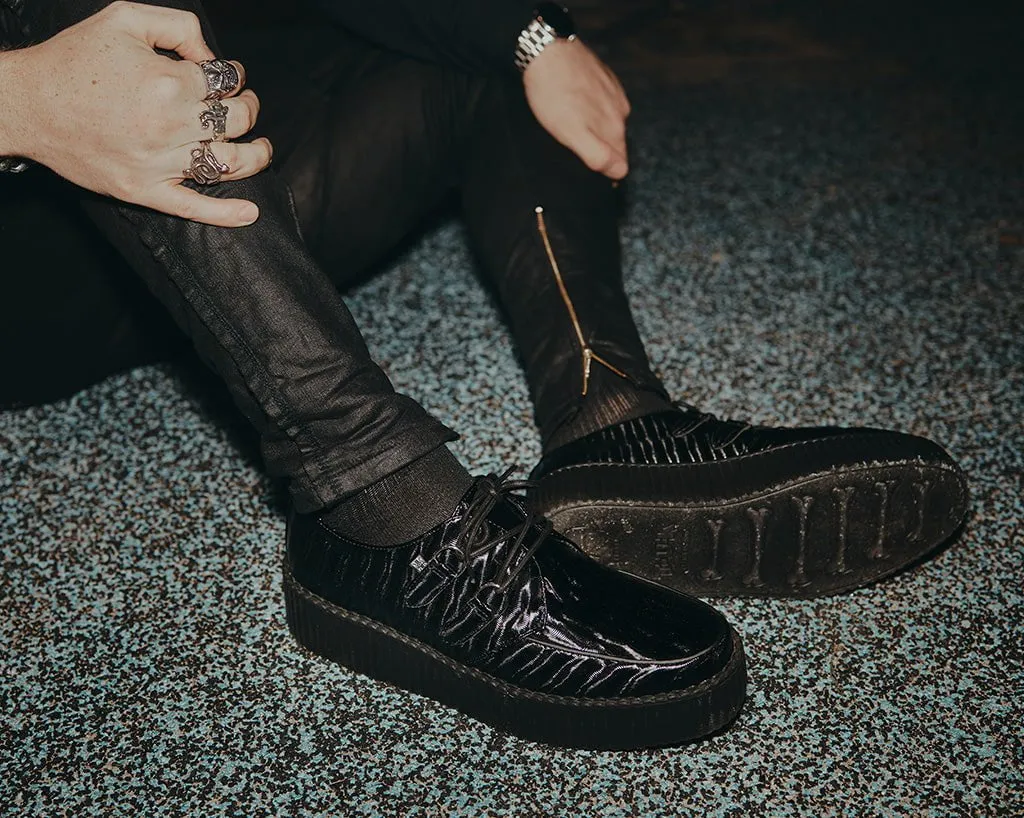 Black Wavy Patent Viva Mondo Creeper