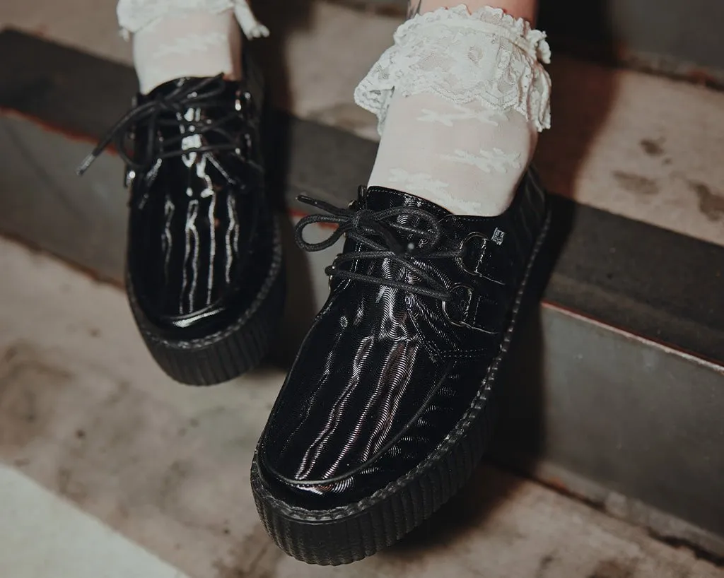 Black Wavy Patent Viva Mondo Creeper