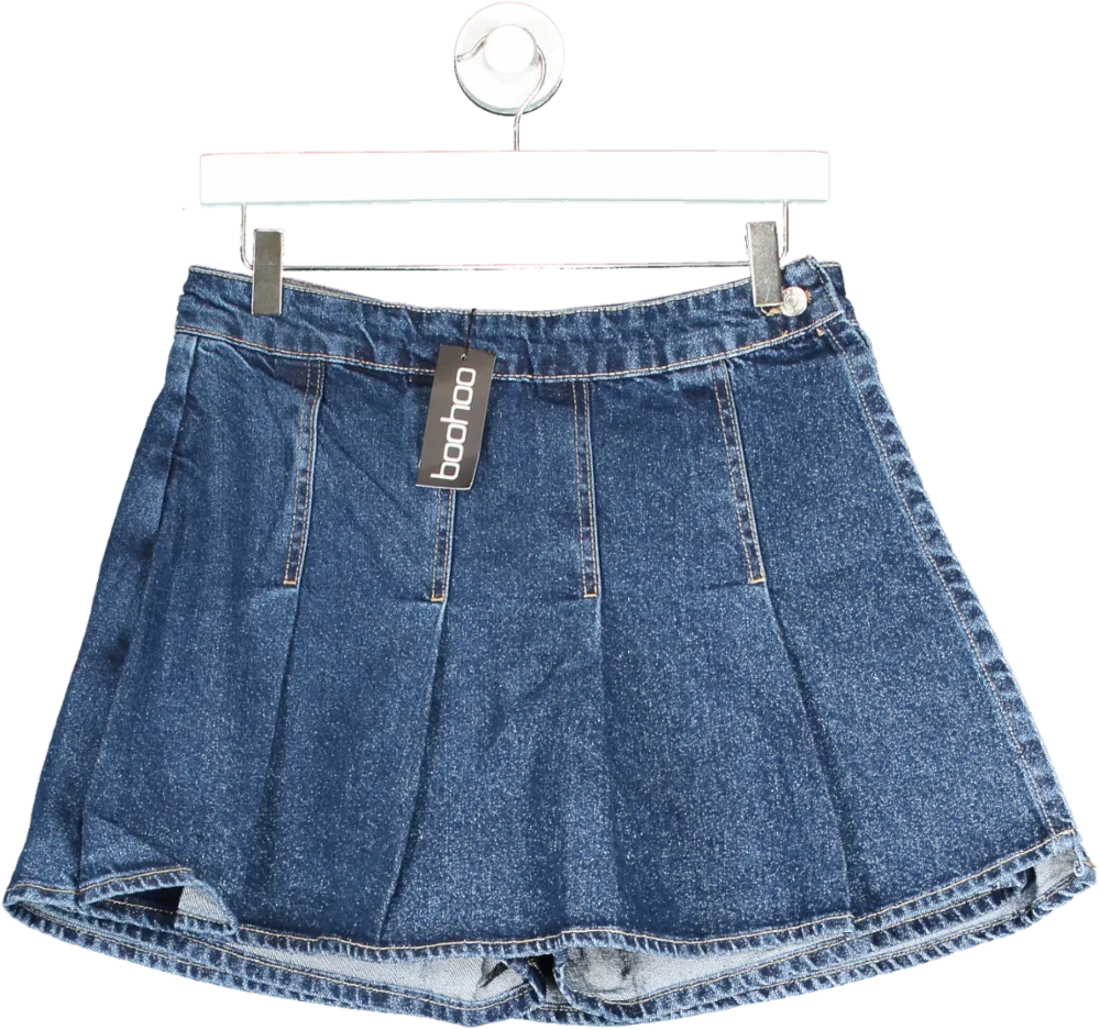 boohoo Blue Denim Tennis Skirt UK M