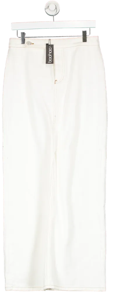 boohoo Cream Ecru Denim Maxi Skirt UK 10