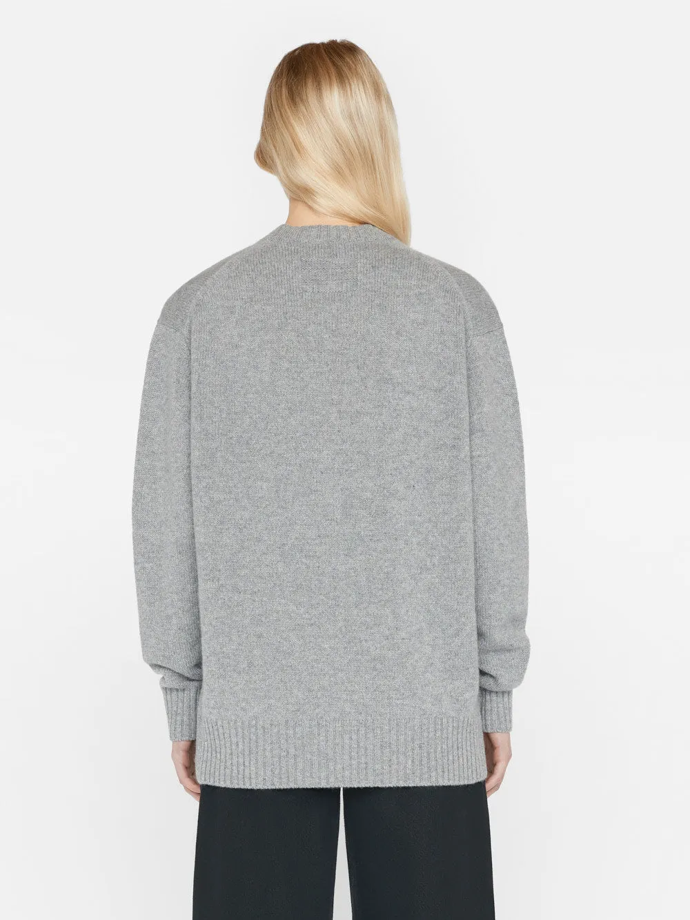 Boyfriend Cashmere Crew -- Gris Heather