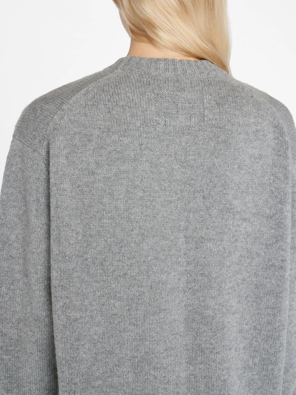 Boyfriend Cashmere Crew -- Gris Heather