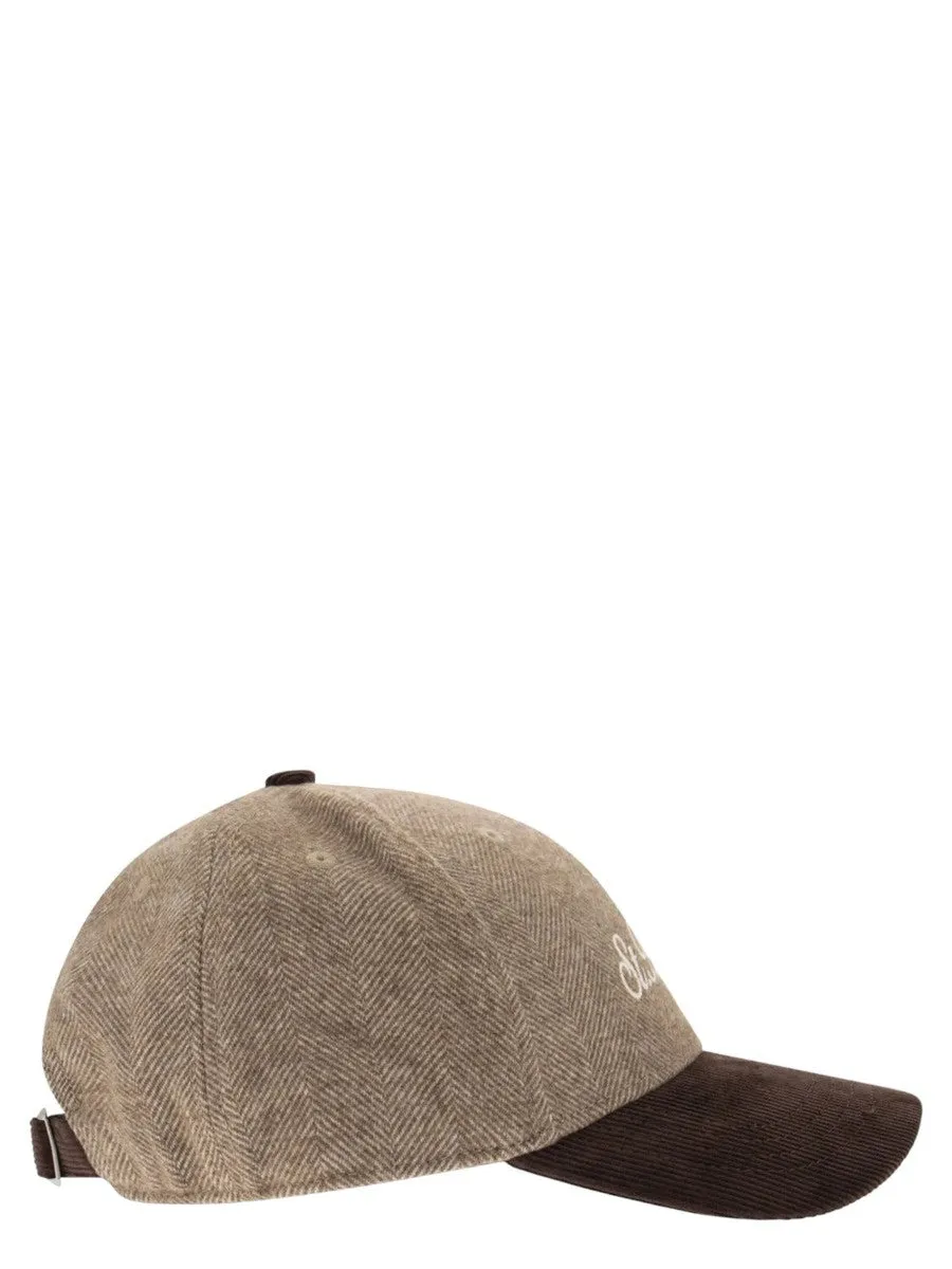 Cappello baseball in herringbone