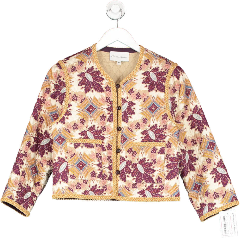 Cara Cara Multicoloured Marissa Jacket In Retro Floral Turtledove UK XS