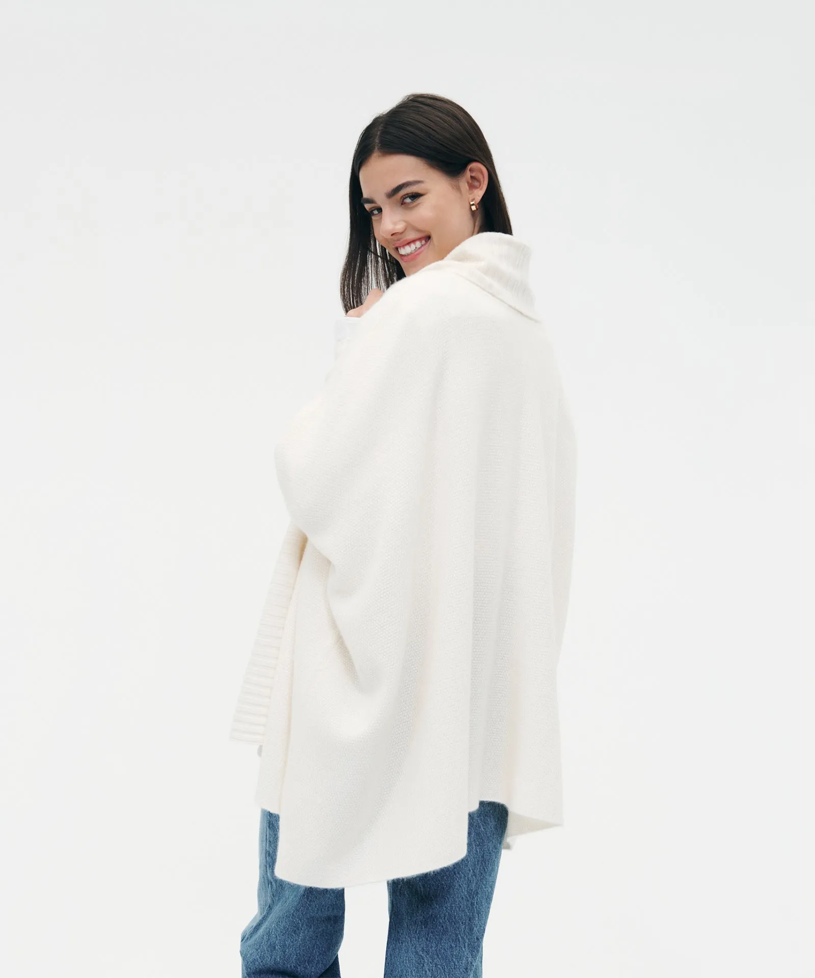 Cashmere Shawl Collar Cocoon Cardigan