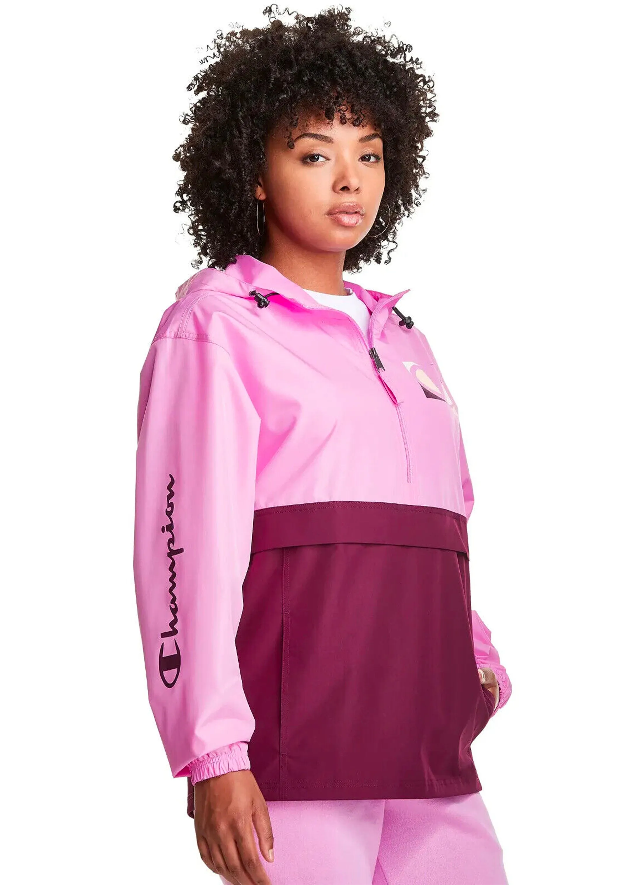 Champion Womens C Logo Packable Jacket <BR> CT9WA1 EPJ