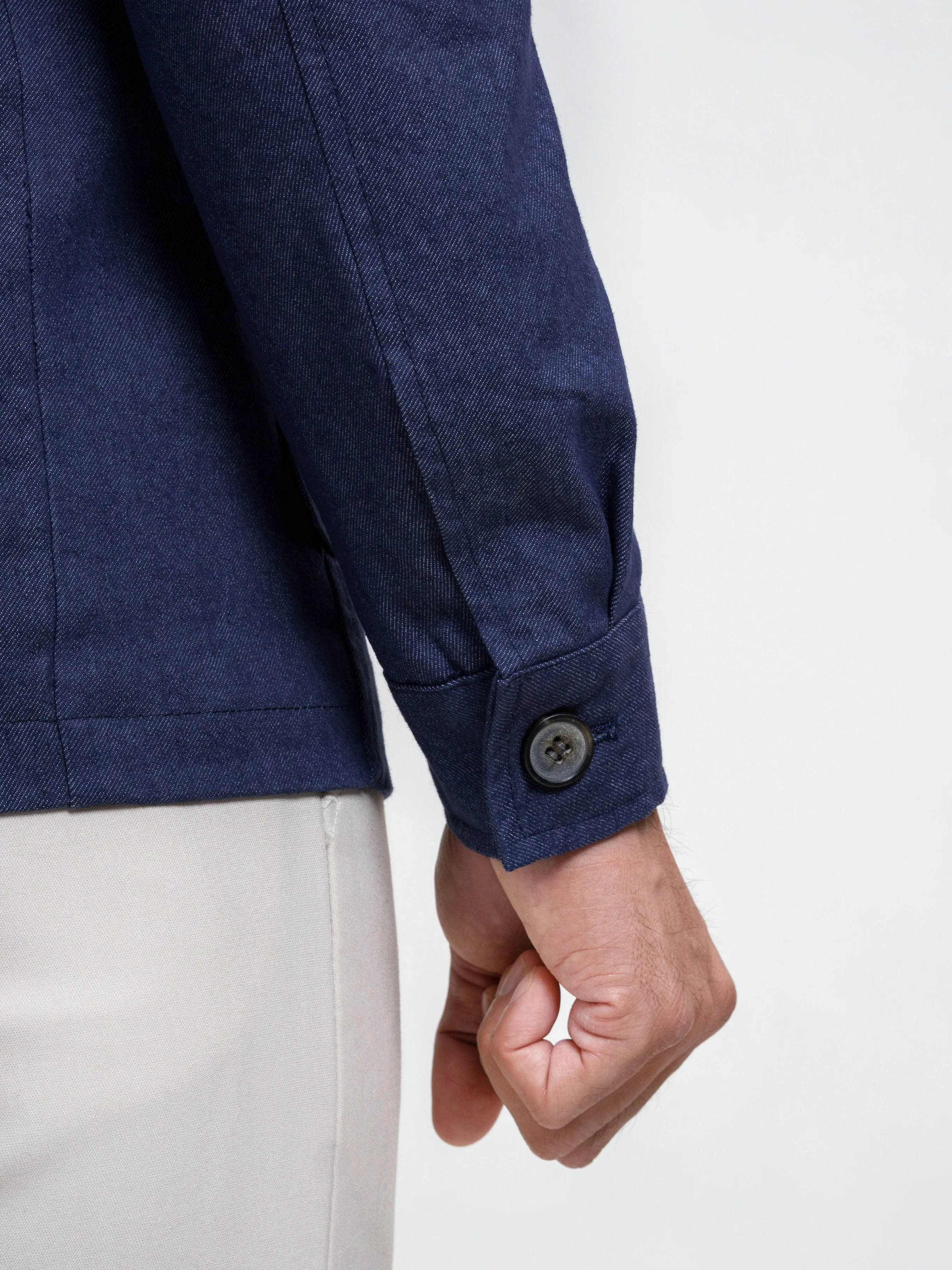 Classic Safari Jacket -  Denim Dark Blue