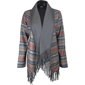 Cruel Denim Women's Blanket Stripe Fringe Blazer