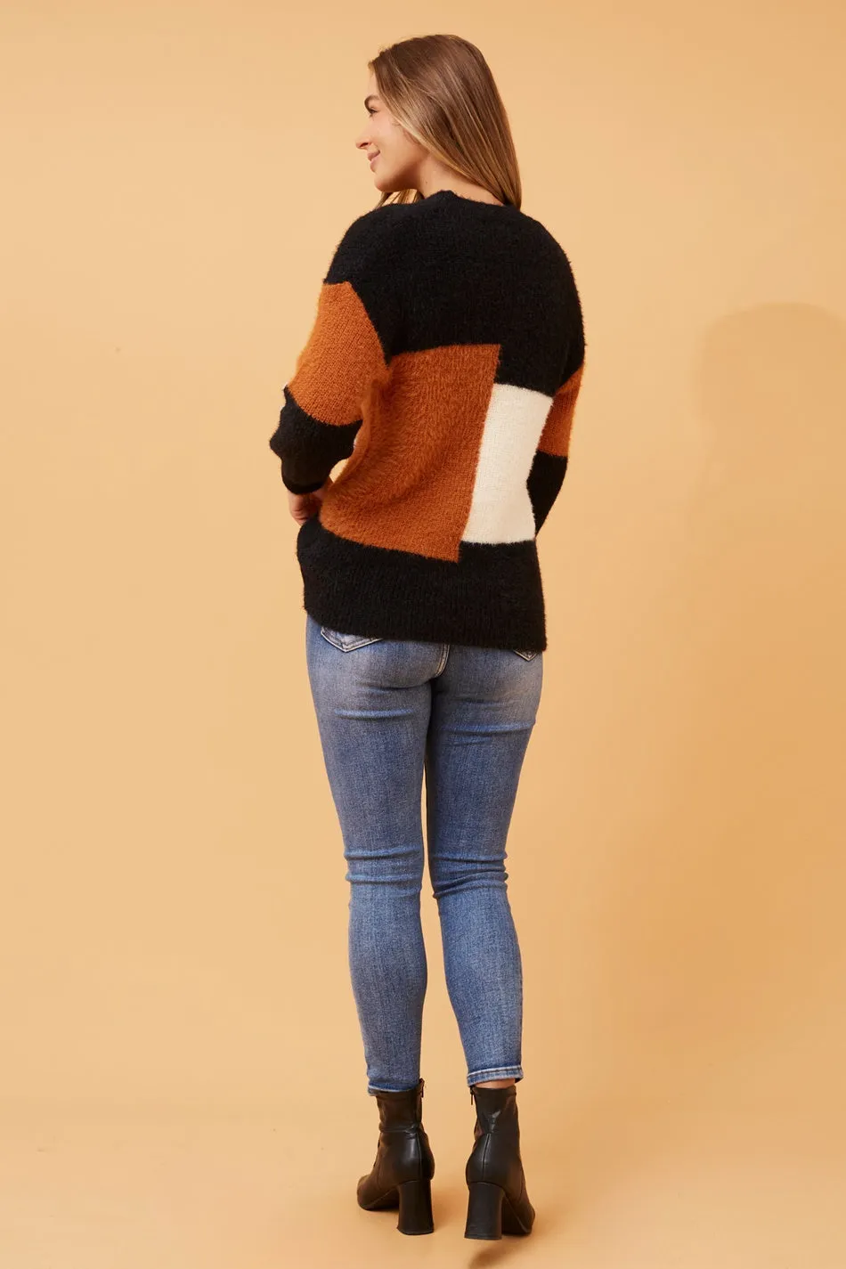 DANA COLOR BLOCK KNIT JUMPER