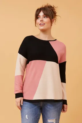 DARYLE COLOUR BLOCK KNIT JUMPER