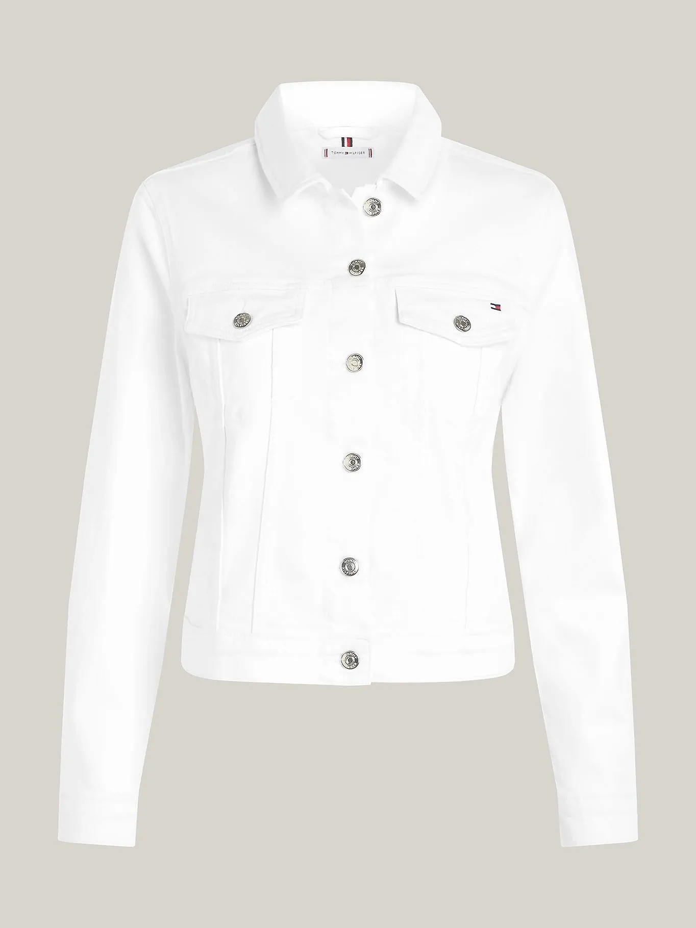 Denim slim jacket white