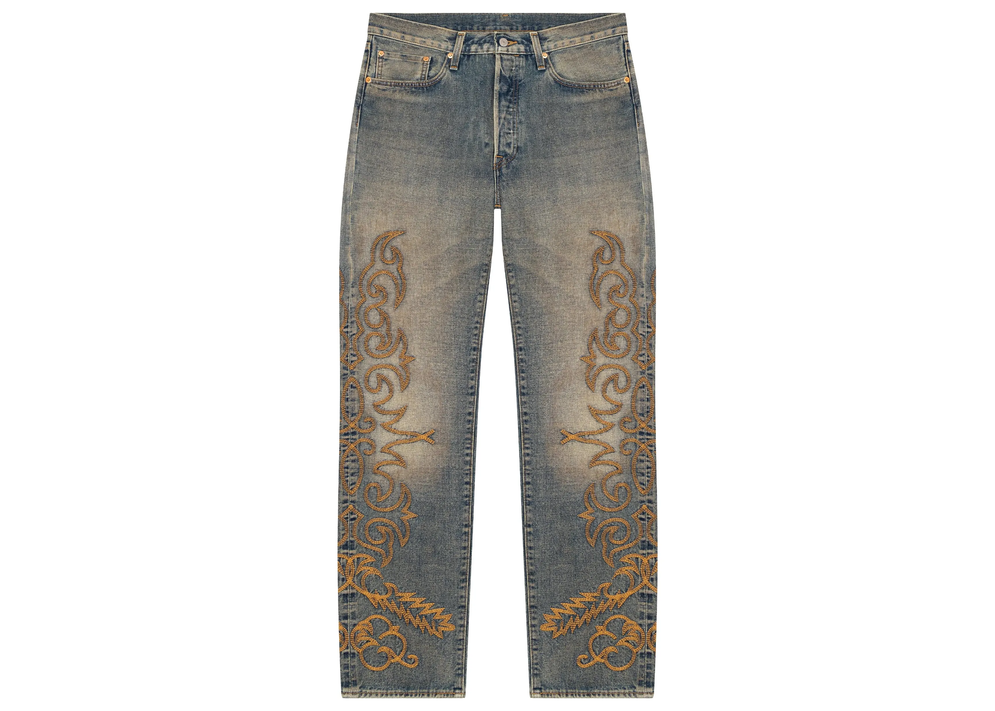 DENIM TEARS WESTERN COTTON STITCH 501 JEANS SELVEDGE DENIM