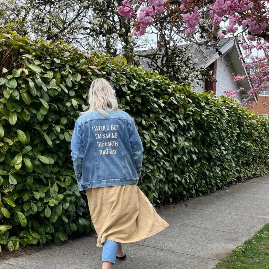 EARTH LOVERS ONLY Denim Jacket | Black Acid Wash