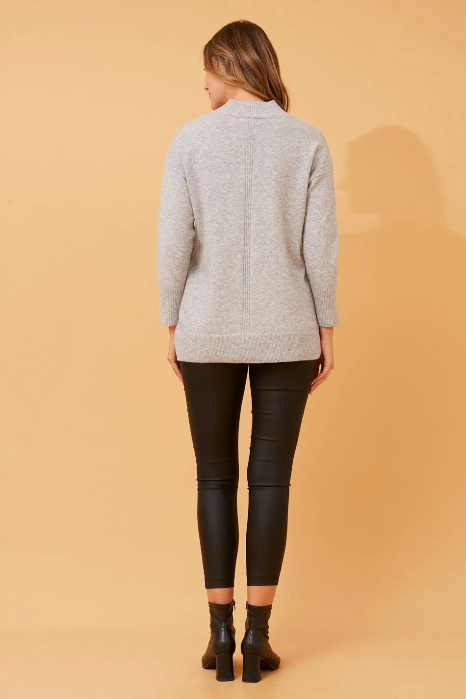 FAIZA HIGH NECK KNIT JUMPER