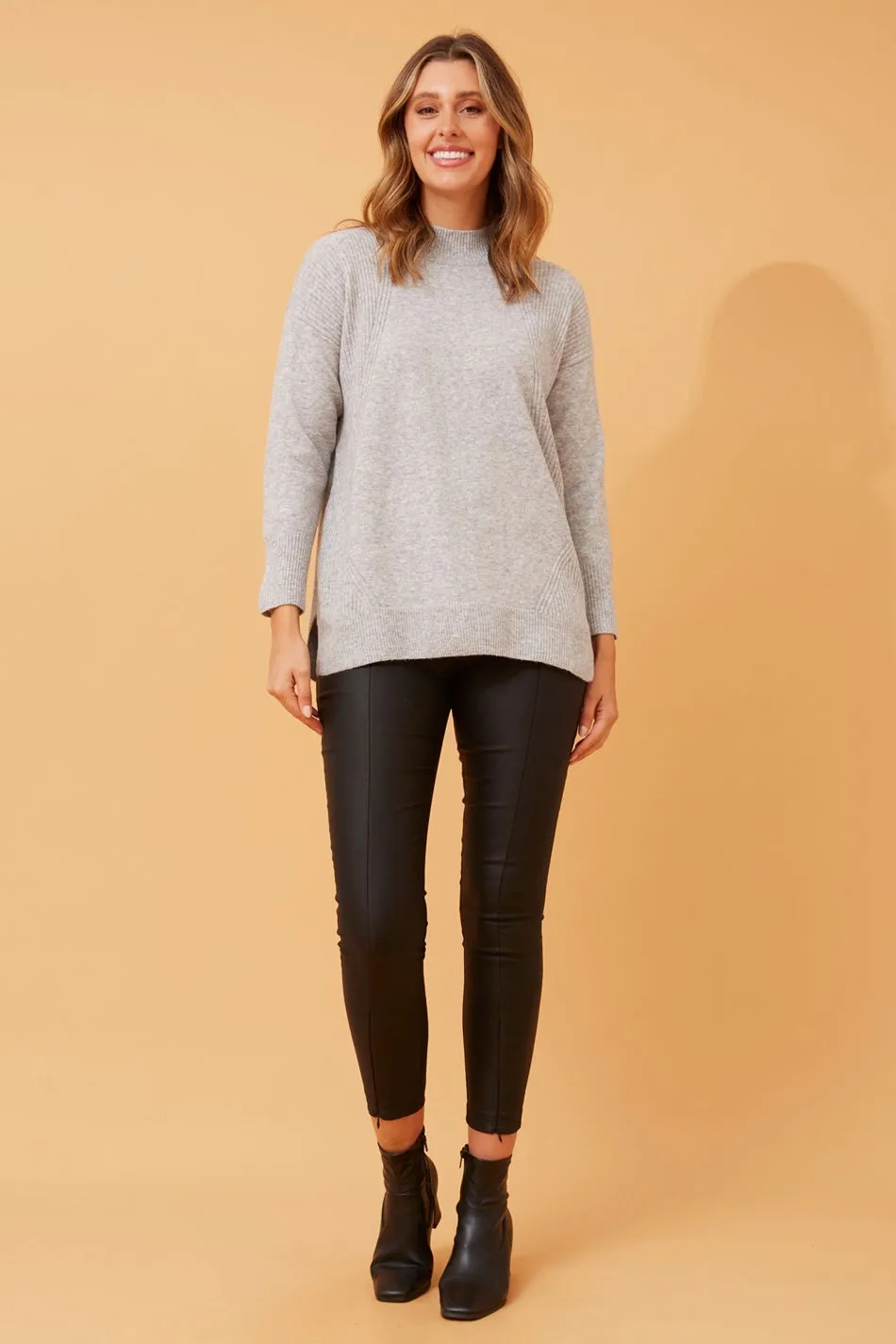 FAIZA HIGH NECK KNIT JUMPER