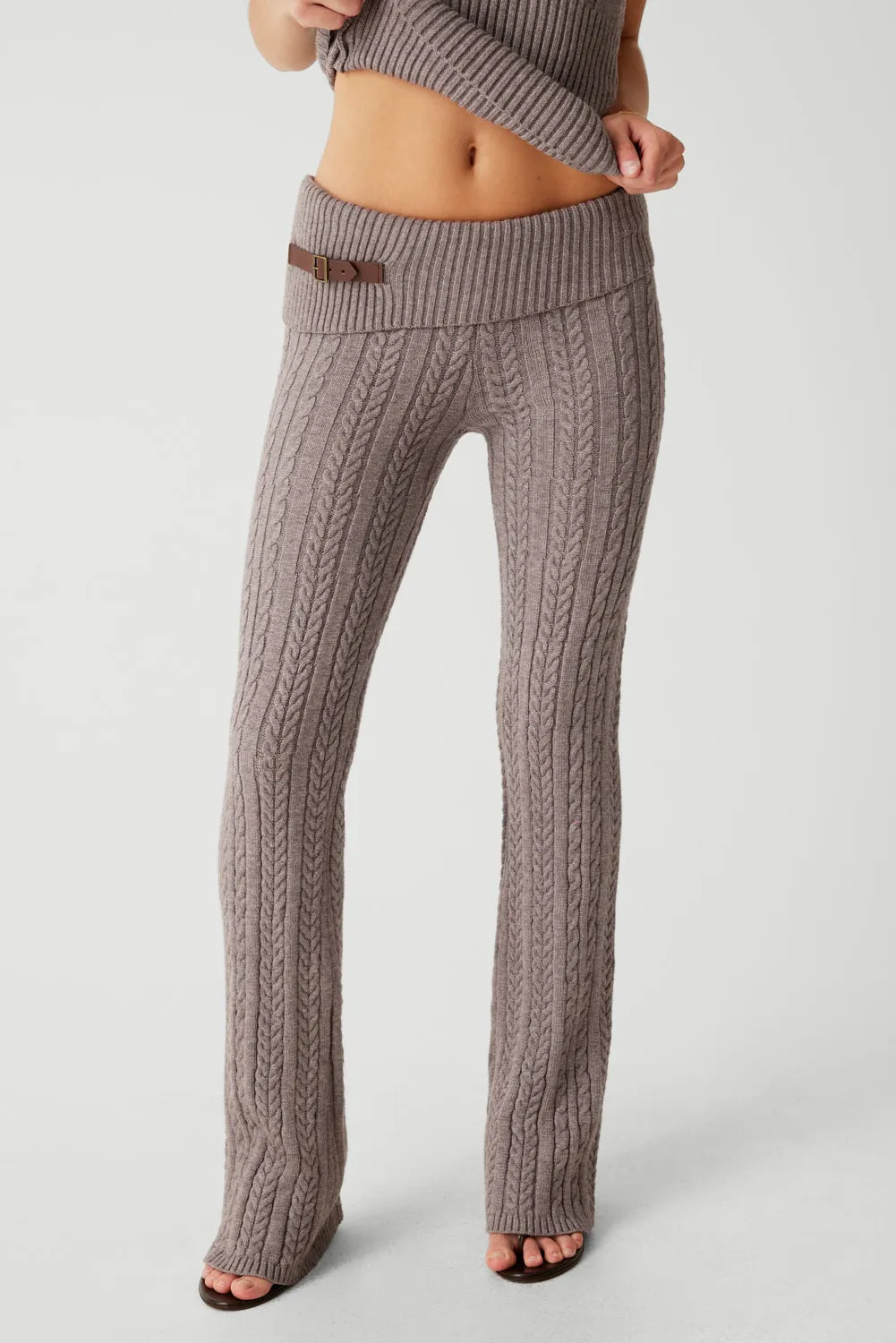 Fleur Cable Cloud Knit Pant - Dark Pearl