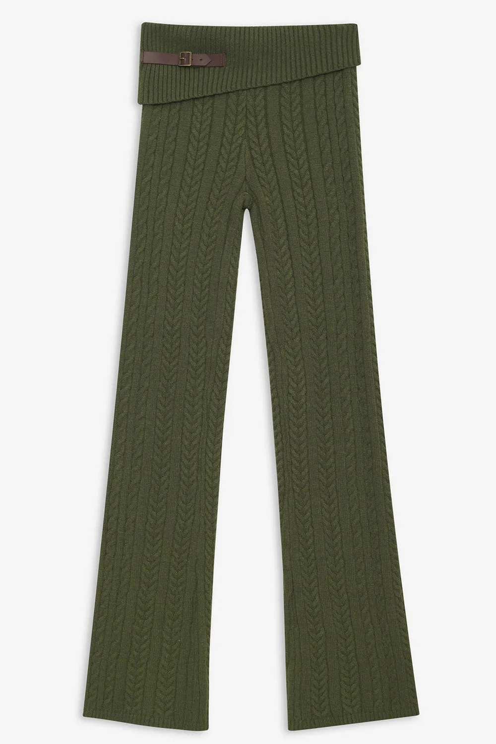 Fleur Cable Cloud Knit Pant - Jade Green