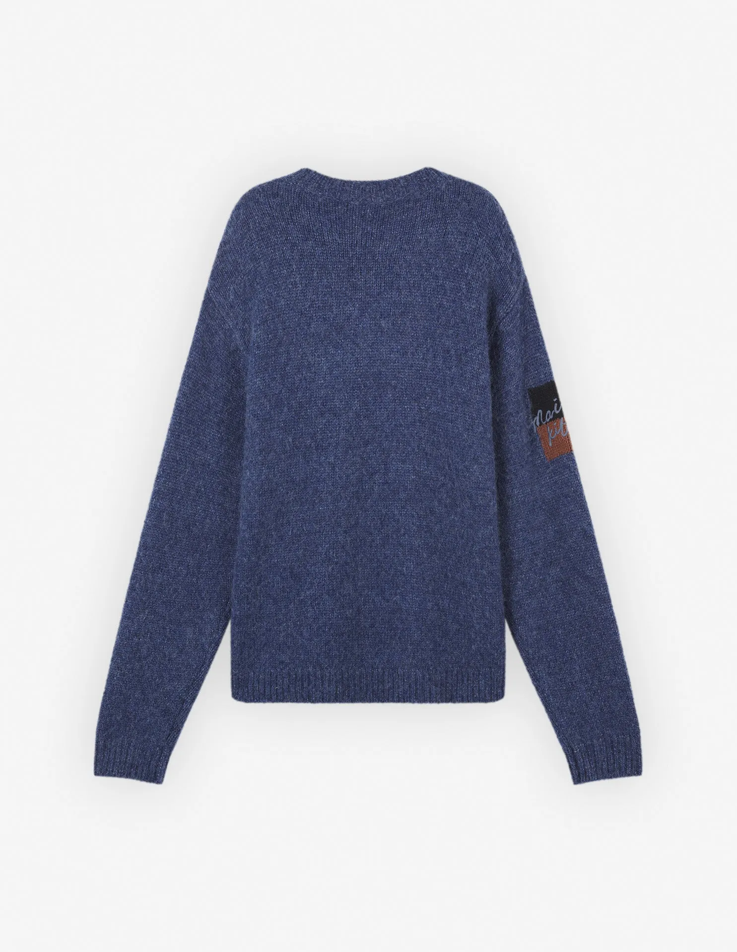 Fox Intarsia Comfort Jumper Denim Blue Melange