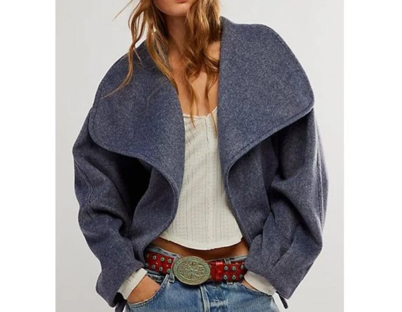 Free People Blue Mina Jacket UK L