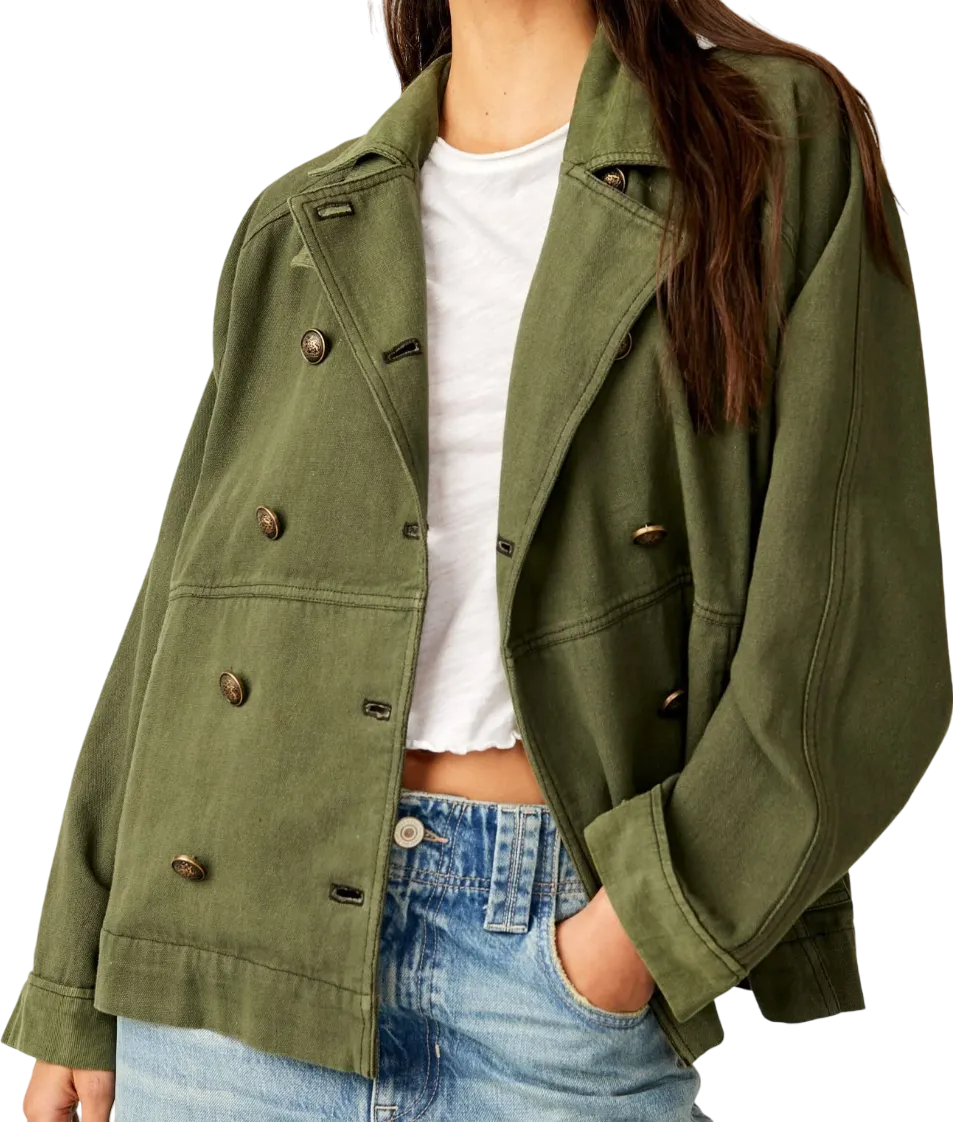 Free People We The Free Green Viva Surplus Jacket UK L