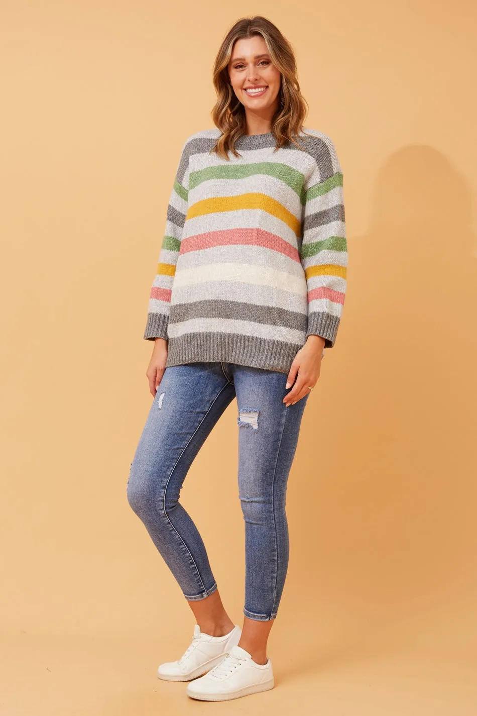 GAVIN STRIPE PATTERN KNIT JUMPER