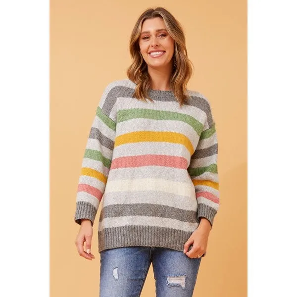 GAVIN STRIPE PATTERN KNIT JUMPER