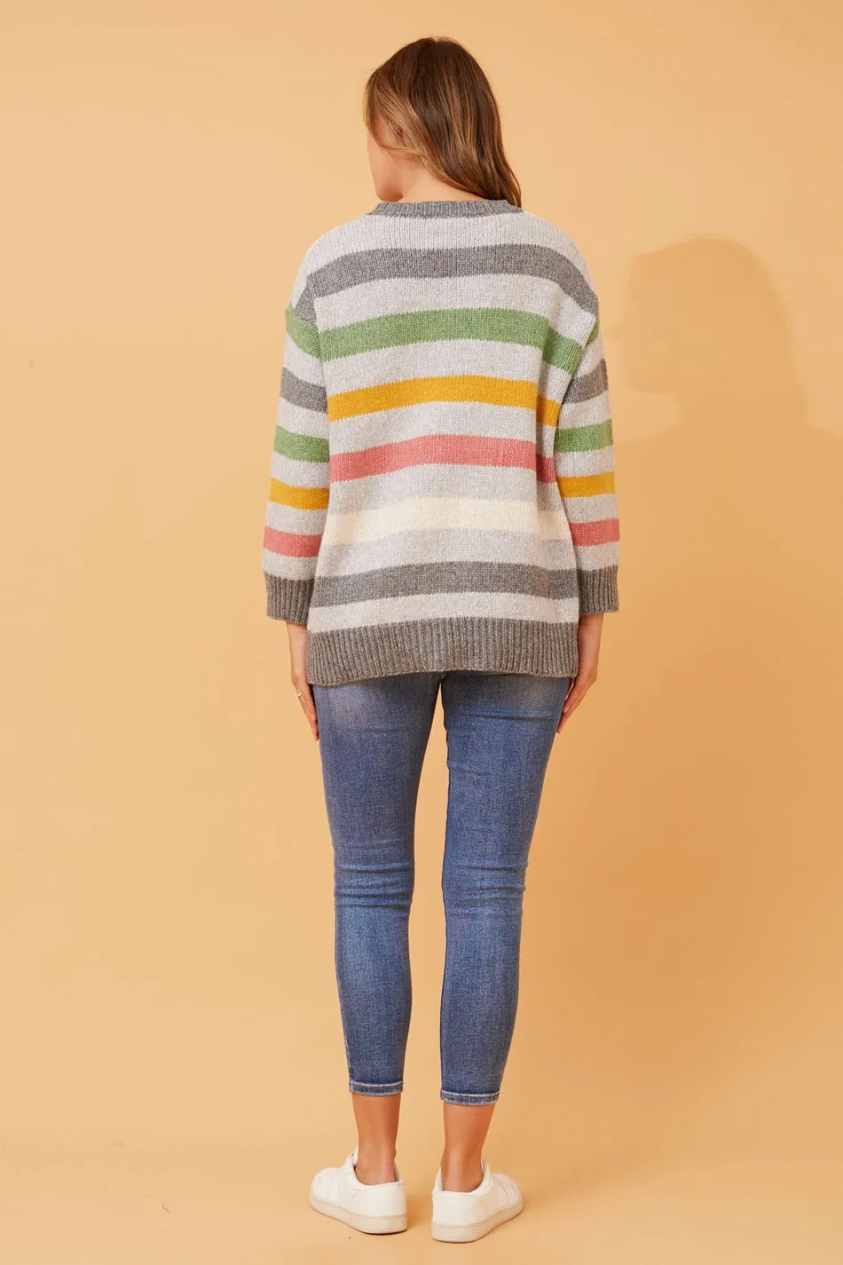 GAVIN STRIPE PATTERN KNIT JUMPER