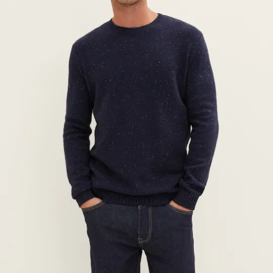 Gene Speckle Knit Sweater (Navy)