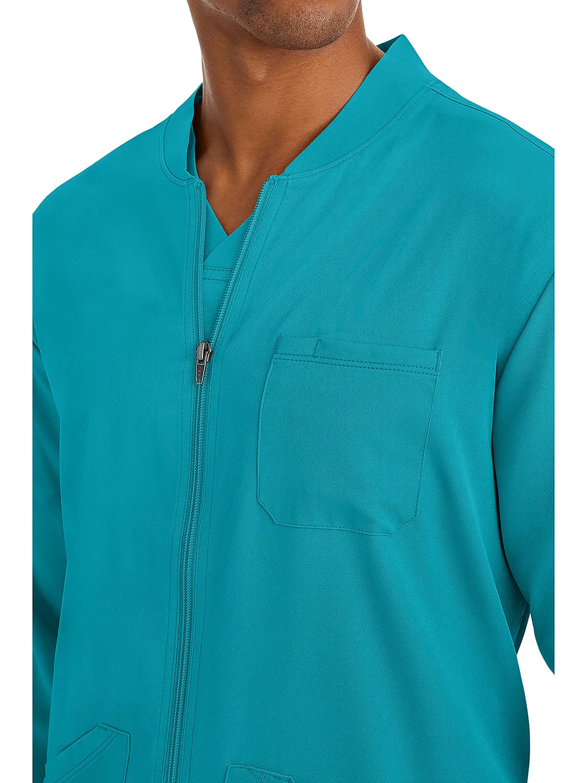 HH Works - Men's Michael Zip Front Solid Scrub Jacket